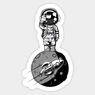 Astronaut Standing on The Moon Sticker
